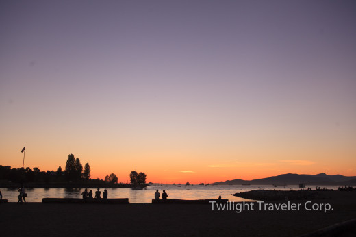 English Bay　夕日　サンセット　トワイライト