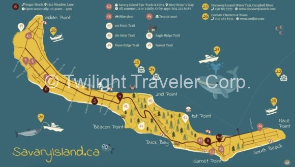 Savary island map